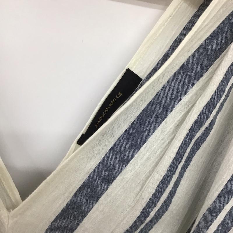 アメリカンラグシー AMERICAN RAG CIE ワンピース ロングスカート AMR-dms-L171-OP076 Vネック FREE ストライプ 白 / ホワイト / X 紺 / ネイビー /  レディース USED 古着 中古 10142276