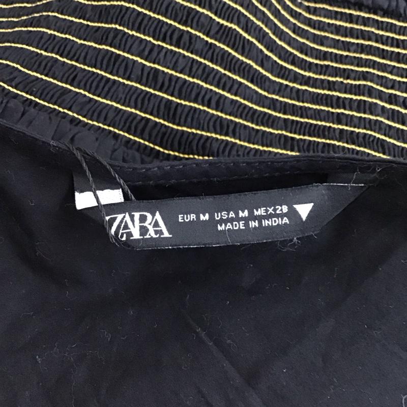 ザラ ZARA カットソー 半袖 M 無地 黒 / ブラック /  レディース USED 古着 中古 10150916