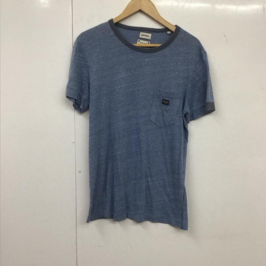 ディーゼル DIESEL Tシャツ 半袖 半袖カットソー 無地Tシャツ クルーネックカットソー S ロゴ、文字 水色 / ライトブルー /  メンズ USED 古着 中古 10132415