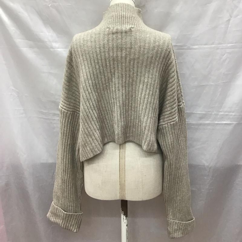 ザラ ZARA ニット、セーター 長袖 4331 130 832 リブ クロップド丈 ショート丈 S 無地 ベージュ / ベージュ /  レディース USED 古着 中古 10118452