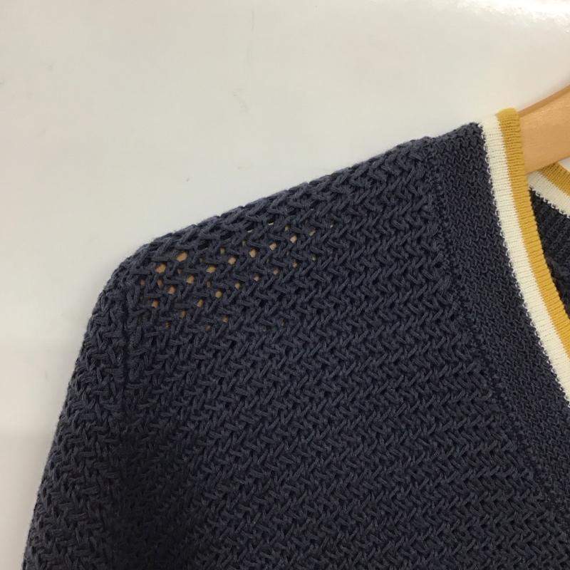 フレッドペリー FRED PERRY ニット、セーター 七分袖 F7211 ドルマンスリーブ Vネック ワンポイント 紺 / ネイビー /  レディース USED 古着 中古 10138690