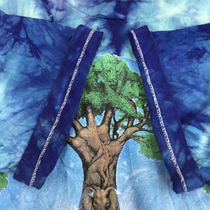 ＵＳフルギ US古着 Tシャツ 半袖 XL プリント X 総柄 青 / ブルー /  メンズ USED 古着 中古 10133843