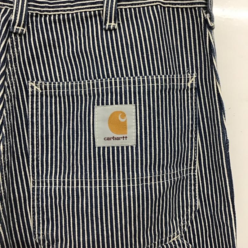 カーハート Carhartt パンツ ワークパンツ、ペインターパンツ ワークパンツ ワイドパンツ カジュアルパンツ ヒッコリーパンツ 31インチ ストライプ 白 / ホワイト / X インディゴ / インディゴ /  メンズ USED 古着 中古 10150761