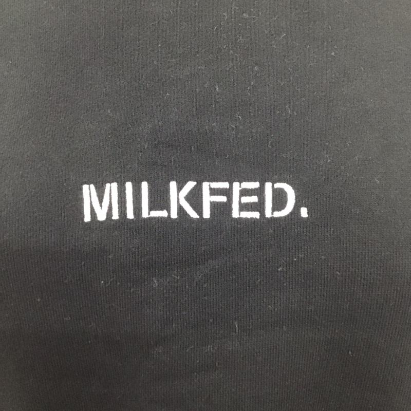 ミルクフェド MILKFED. ワンピース ロングスカート 03184952 ロゴライン スウェット 長袖 ロゴ、文字 黒 / ブラック /  レディース USED 古着 中古 10112026