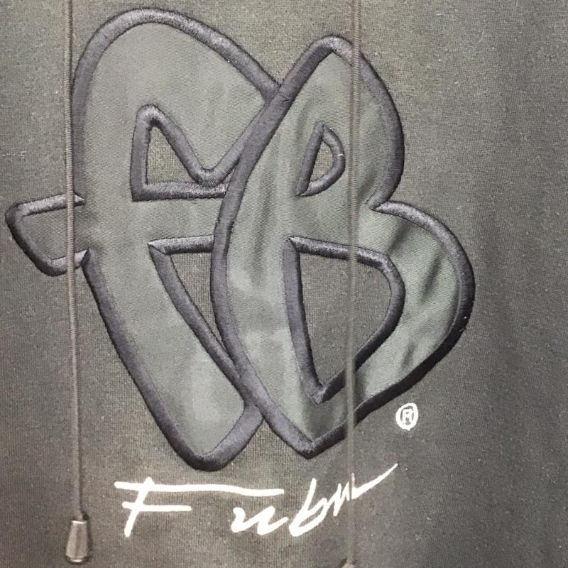 フブ FUBU パーカー 長袖 プルオーバー スウェット 裏起毛 フーディー XL ロゴ、文字 黒 / ブラック /  メンズ USED 古着 中古 10144722