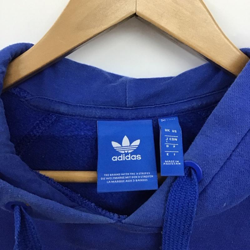 アディダス adidas パーカー 長袖 長袖パーカー プルオーバーパーカー スウェット L プリント 青 / ブルー /  メンズ USED 古着 中古 10149530