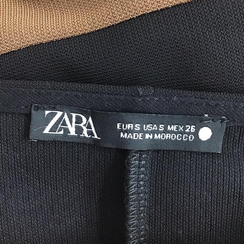ザラ ZARA ワンピース ロングスカート 0264/670/104 コントラストワンピース S 無地 X チェック X ストライプ 白 / ホワイト / X 灰 / グレー / X 茶 / ブラウン /  レディース USED 古着 中古 10131540