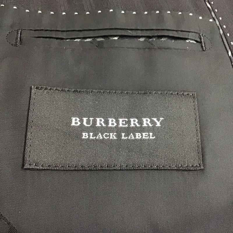 バーバリーブラックレーベル BURBERRY BLACK LABEL セットアップ セットアップ セットアップ 長袖ジャケット スラックスパンツ ベスト 3点セット ストライプ 黒 / ブラック /  メンズ USED 古着 中古 10146480