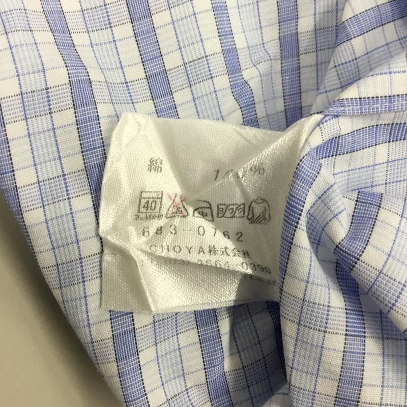 チャップス CHAPS シャツ、ブラウス 長袖 ボタンダウン 40-82 チェック 白 / ホワイト / X 水色 / ライトブルー /  メンズ USED 古着 中古 10115529