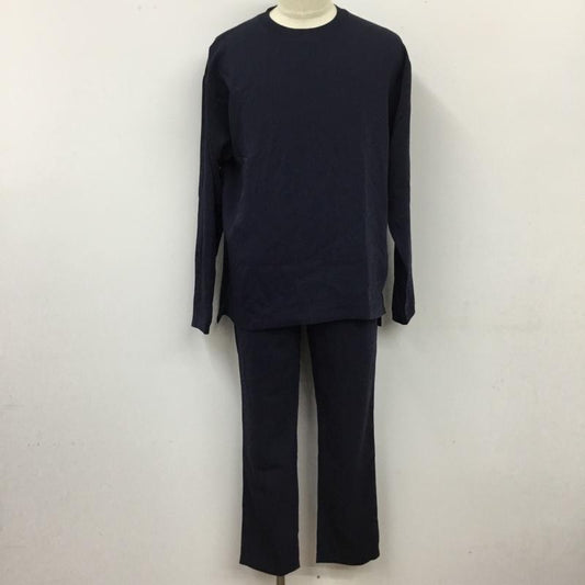 フォーワンセブンバイエディフィス 417 BY EDIFICE セットアップ セットアップ セットアップ ジャージ 長袖カットソー カジュアルパンツ 2点セット XL 無地 紺 / ネイビー /  メンズ USED 古着 中古 10115212