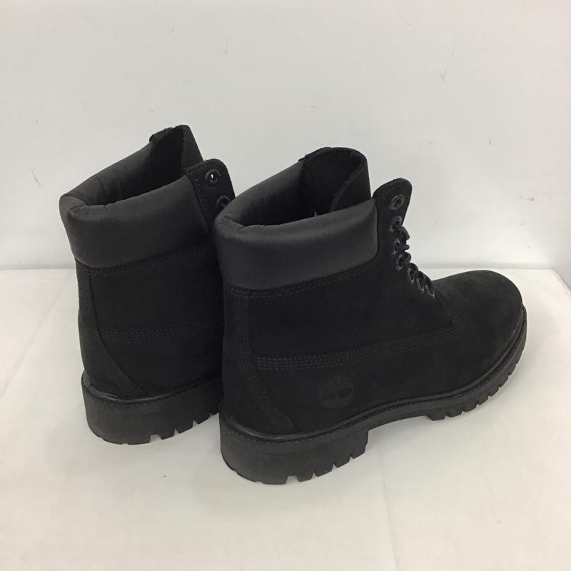 ティンバーランド Timberland ブーツ ショートブーツ 10073 アイコン 6インチ プレミアム レザーブーツ 7W 箱有 ワンポイント 黒 / ブラック /  メンズ USED 古着 中古 10123170