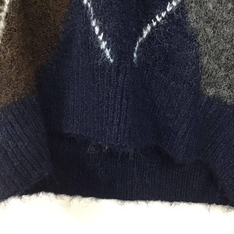 ザラ ZARA ベスト ベスト ニットベスト ノースリーブカットソー プルオーバー M プリント 紺 / ネイビー /  レディース USED 古着 中古 10145171