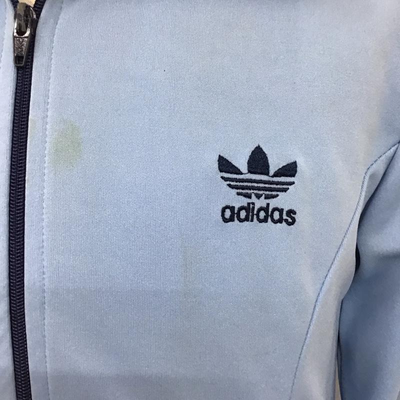 アディダス adidas ジャケット、上着 ジャケット、ブレザー ジップアップジャケット ジャージ 70s 現状品 ロゴ、文字 水色 / ライトブルー /  メンズ USED 古着 中古 10124942