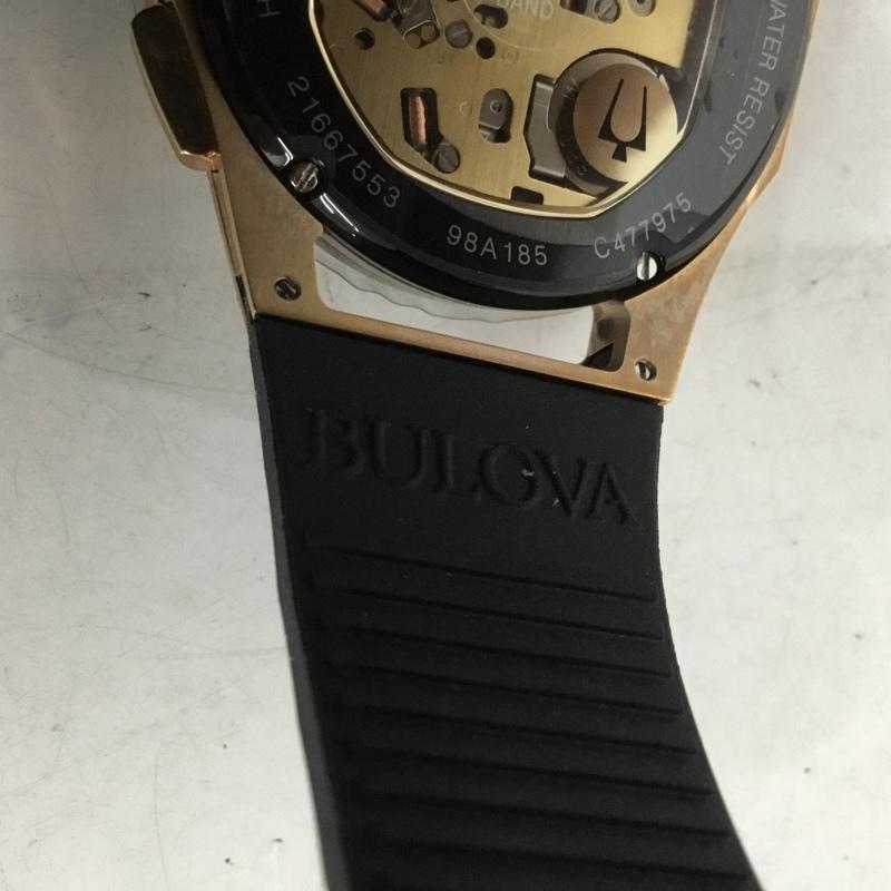 ブローバ BULOVA 腕時計 アナログ（クォーツ式） 98A185 CURV カーブ 箱有 ロゴ、文字 黒 / ブラック /  メンズ USED 古着 中古 10133874