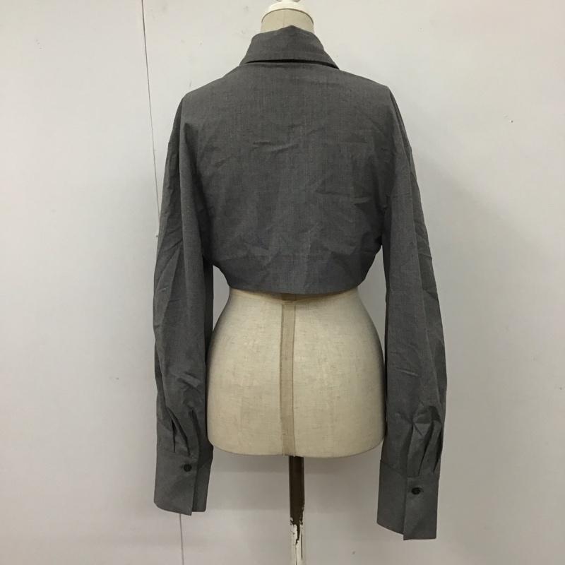 ザラ ZARA シャツ、ブラウス 長袖 4688 803 802 ショート丈 ネクタイ XS 無地 灰 / グレー /  レディース USED 古着 中古 10114782