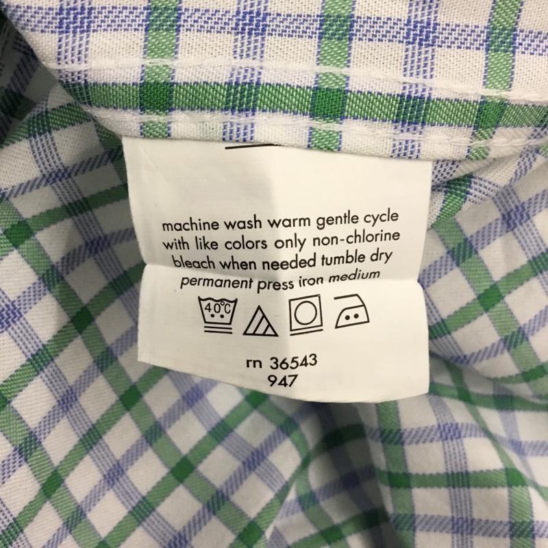 チャップス CHAPS シャツ、ブラウス 長袖 ボタンダウン 胸ポケット チェック 白 / ホワイト / X 緑 / グリーン / X 青 / ブルー /  メンズ USED 古着 中古 10116101