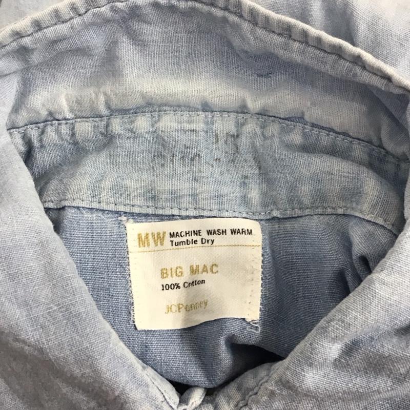 ビックマック BIGMAC シャツ、ブラウス 長袖 コットン 70年代 シャンブレー 無地 水色 / ライトブルー /  メンズ USED 古着 中古 10109931