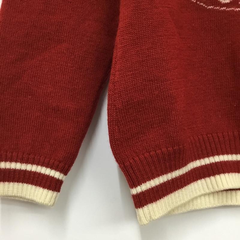バーバリーロンドン Burberry London ニット、セーター 長袖 長袖ニットカットソー ニット セーター クルーネックニット 110cm ロゴ、文字 赤 / レッド /  ボーイズ USED 古着 中古 10116534