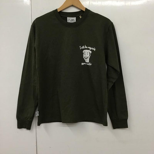 ジムマスター gym master Tシャツ 長袖 S 無地 X プリント カーキ / カーキ /  メンズ USED 古着 中古 10130003