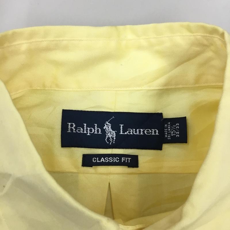 ラルフローレン RALPHLAUREN シャツ、ブラウス 長袖 長袖シャツ カラーシャツ ボタンダウンシャツ 長袖カットソー ロゴ、文字 黄 / イエロー /  メンズ USED 古着 中古 10115121