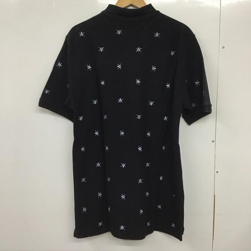 ステューシー STUSSY ポロシャツ 半袖 半袖ポロシャツ 半袖カットソー カラーシャツ XL ロゴ、文字 黒 / ブラック /  メンズ USED 古着 中古 10132569