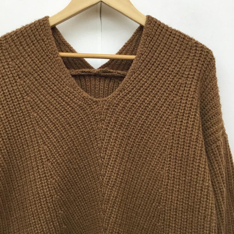 ロペピクニック ROPE  PICNIC ニット、セーター 長袖 GDM-59780 40 無地 茶 / ブラウン /  レディース USED 古着 中古 10142853