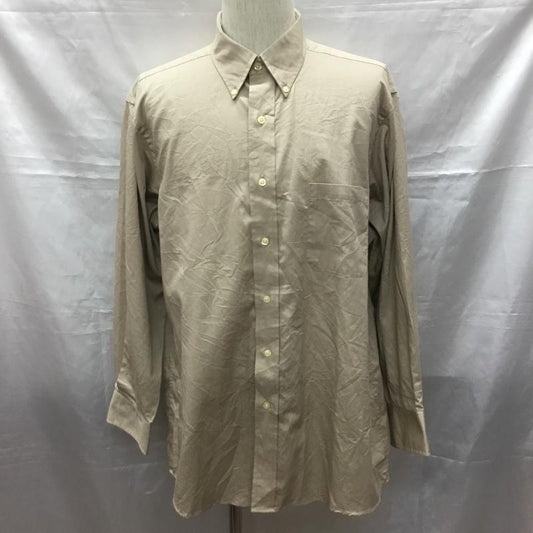 チャップス CHAPS シャツ、ブラウス 長袖 ボタンダウン L 無地 ベージュ / ベージュ /  メンズ USED 古着 中古 10116093