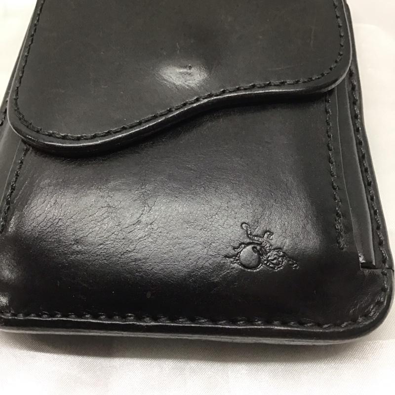 カワタコキンセイ 革蛸謹製 財布 二つ折り レザー ワンポイント 黒 / ブラック /  メンズ USED 古着 中古 10110960