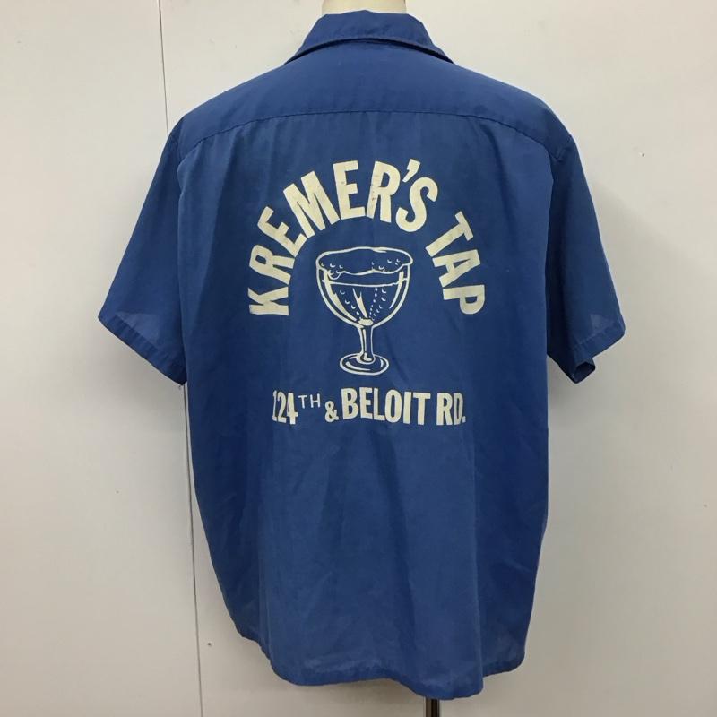 ヒルトン HILTON シャツ、ブラウス 半袖 半袖シャツ カラーシャツ 半袖カットソー プリントシャツ 70s XL プリント 青 / ブルー /  メンズ USED 古着 中古 10116663