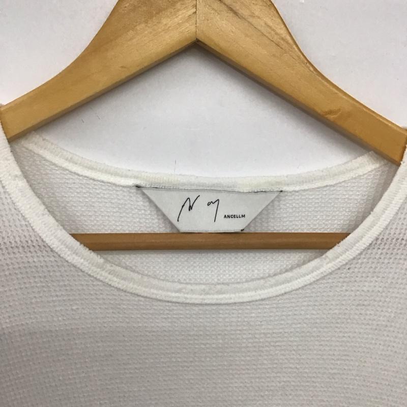 アンセルム ANCELLM カットソー 長袖 anc-ct134 25AW AGEWAFFLECREWLSTSHIRT 3 ダメージ加工 白 / ホワイト /  メンズ USED 古着 中古 10148066