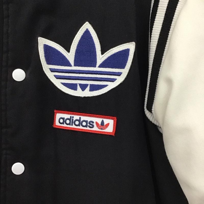 アディダス adidas ジャケット、上着 ジャンパー、ブルゾン m33846 スタジャン アウター L ロゴ、文字 白 / ホワイト / X 黒 / ブラック /  メンズ USED 古着 中古 10149004