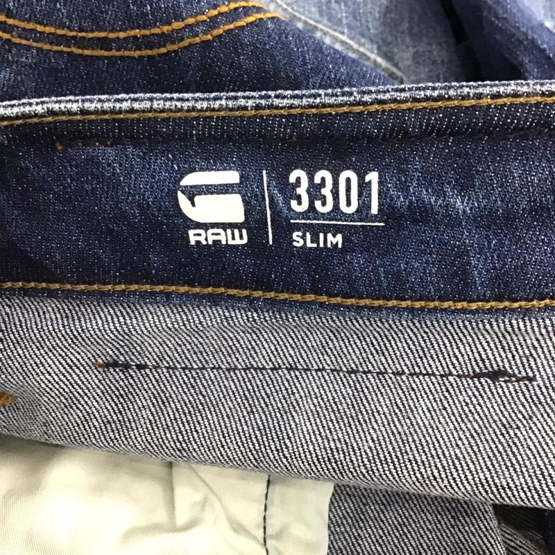 ジースターロゥ G-STAR RAW パンツ デニム、ジーンズ デニムパンツ スリムパンツ カジュアルパンツ ストレッチパンツ 34インチ ロゴ、文字 インディゴ / インディゴ /  メンズ USED 古着 中古 10148272