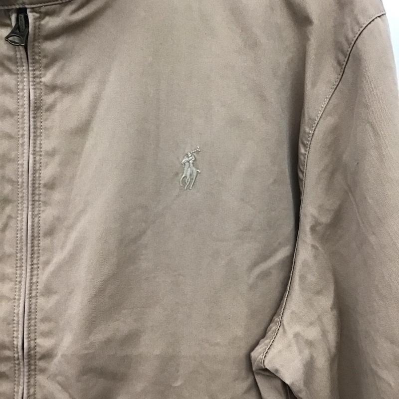 ポロラルフローレン POLO RALPH LAUREN ジャケット、上着 ジャケット、ブレザー ジップアップジャケット アウター スタンドカラージャケット L ロゴ、文字 ベージュ / ベージュ /  メンズ USED 古着 中古 10146446
