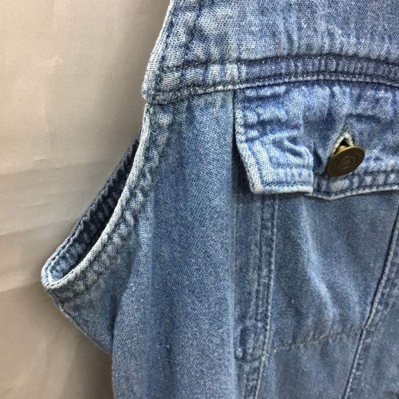 古着 USED ワンピース ひざ丈スカート ノースリーブワンピース ロングワンピース フレアワンピース デニムワンピース ロゴ、文字 インディゴ / インディゴ /  レディース USED 古着 中古 10113395