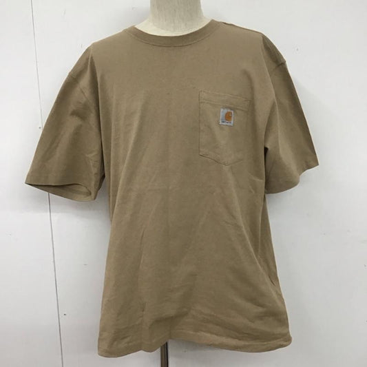 カーハート Carhartt Tシャツ 半袖 半袖カットソー プリントTシャツ クルーネックカットソー L ロゴ、文字 ベージュ / ベージュ /  メンズ USED 古着 中古 10107988