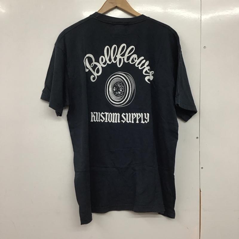 ベルフラワー BELLFLOWER Tシャツ 半袖 半袖カットソー プリントTシャツ クルーネックカットソー ロゴ、文字 紺 / ネイビー /  メンズ USED 古着 中古 10145270