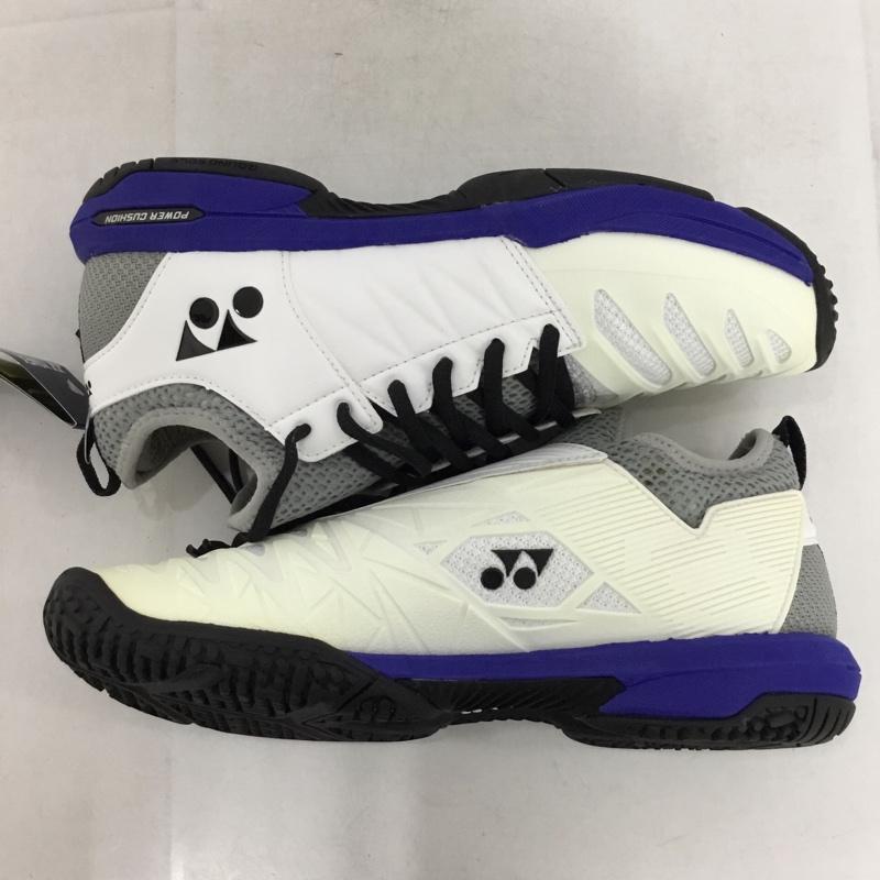 ヨネックス YONEX スニーカー スニーカー SHTF3MGC パワークッションフュージョンレブ3メンGC テニスシューズ 箱有 25cm 25.0cm ロゴ、文字 白 / ホワイト / X 青 / ブルー / X 灰 / グレー /  レディース USED 古着 中古 10147957