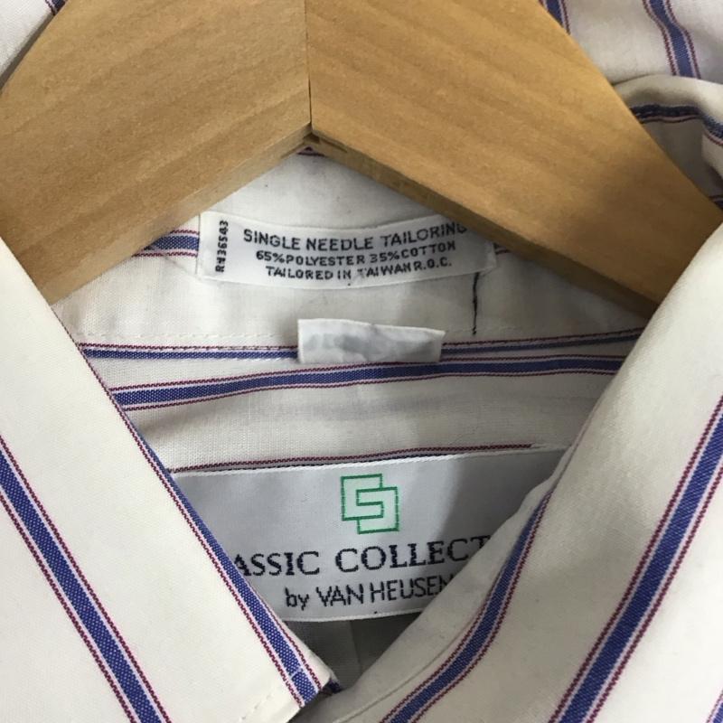 古着 USED シャツ、ブラウス 長袖 VAN HEUSEN ボタンダウンシャツ 90s ストライプ 白 / ホワイト /  メンズ USED 古着 中古 10130757