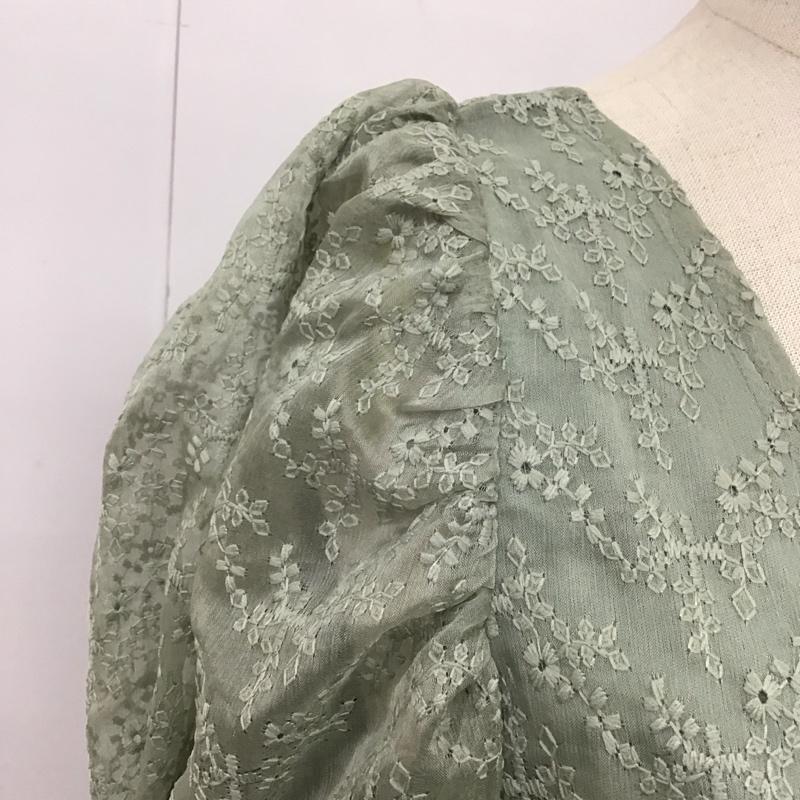 アルシーヴ archives ワンピース ロングスカート 07-0544 半袖 刺繍 薄緑 / ライトグリーン /  レディース USED 古着 中古 10108326