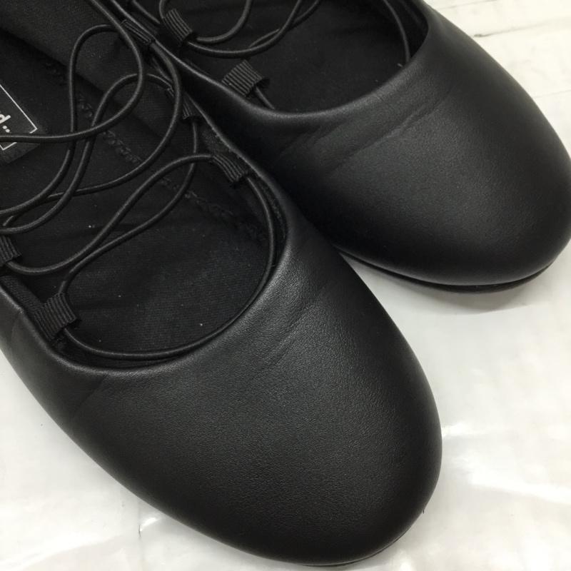 ニコアンド niko and... パンプス パンプス レースアップフラットパンプス M 無地 黒 / ブラック /  レディース USED 古着 中古 10117140