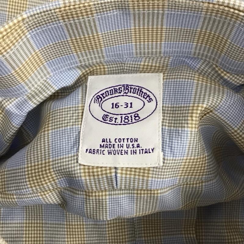 ブルックスブラザーズ BROOKS BROTHERS シャツ、ブラウス 長袖 チェック 水色 / ライトブルー / X ベージュ / ベージュ /  メンズ USED 古着 中古 10111182