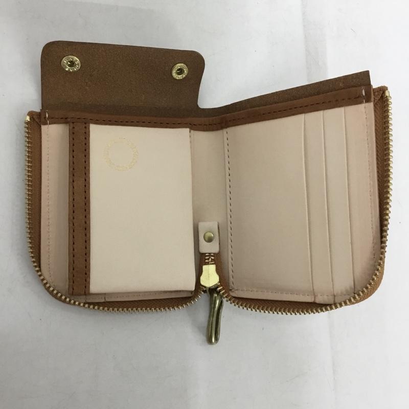 ビアベリー BEERBELLY 財布 コンパクト財布 SMALL ROUND WALLET レザー BEERBELLY ロゴ、文字 茶 / ブラウン /  メンズ USED 古着 中古 10150682