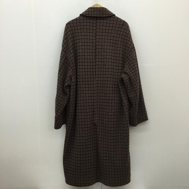 ヨーク YOKE コート コート一般 19AW DOUBLE JQUARD KNIT BAL COLLAR COAT S チェック 黒 / ブラック / X 茶 / ブラウン / X ダークブラウン / ダークブラウン /  メンズ USED 古着 中古 10123104