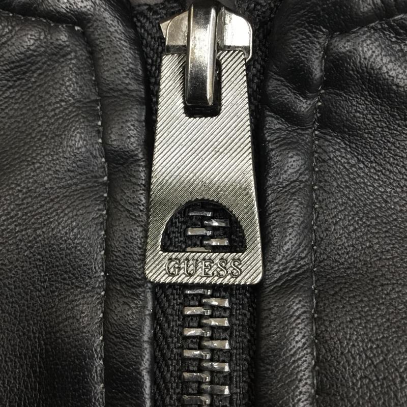 ゲス Guess ジャケット、上着 ジャンパー、ブルゾン Faux　leather　bomber L ワンポイント X プリント 黒 / ブラック /  メンズ USED 古着 中古 10122732