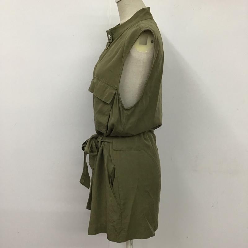 ザラ ZARA ベスト ベスト ジップアップベスト ノースリーブカットソー ロングベスト S 無地 カーキ / カーキ /  レディース USED 古着 中古 10115741
