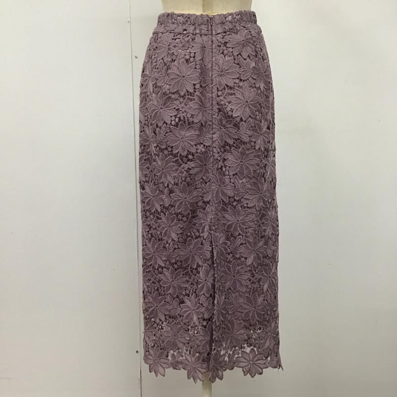 エヌナチュラルビューティーベーシック N.NATURALBEAUTYBASIC スカート ロングスカート 166-1120406 ケミカルレースロングスカート M レース柄 紫 / パープル /  レディース USED 古着 中古 10123079
