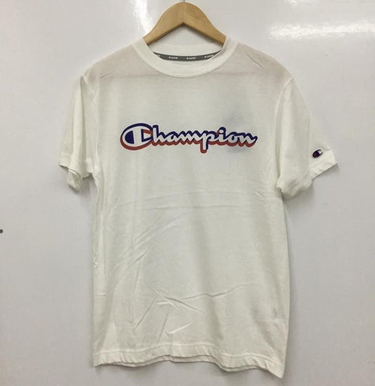 チャンピオン Campion Tシャツ 半袖 C3-PS324 速乾 tシャツ スポーツウェア トレーニングウェア M ロゴ、文字 X プリント 白 / ホワイト /  メンズ USED 古着 中古 10135041