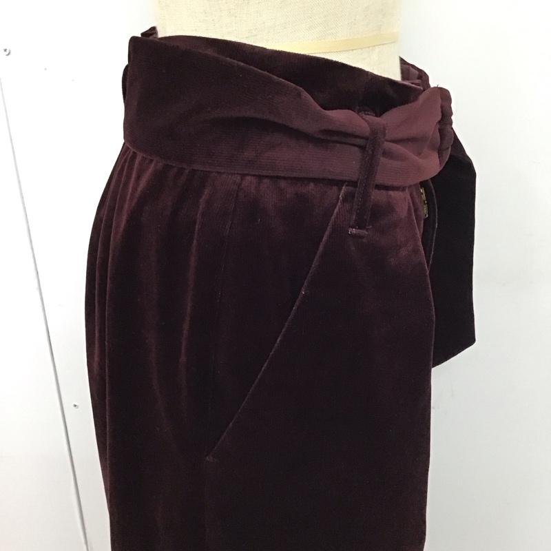 ミスティウーマン mysty woman スカート ひざ丈スカート 133-67322 ベルト付き M 無地 えんじ / ワインレッド /  レディース USED 古着 中古 10118805