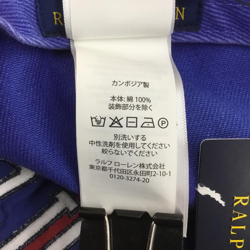 ポロラルフローレン POLO RALPH LAUREN 帽子 キャップ ロゴ コットン チノ ボール キャップ タグ付 ロゴ、文字 青 / ブルー /  メンズ USED 古着 中古 10108206