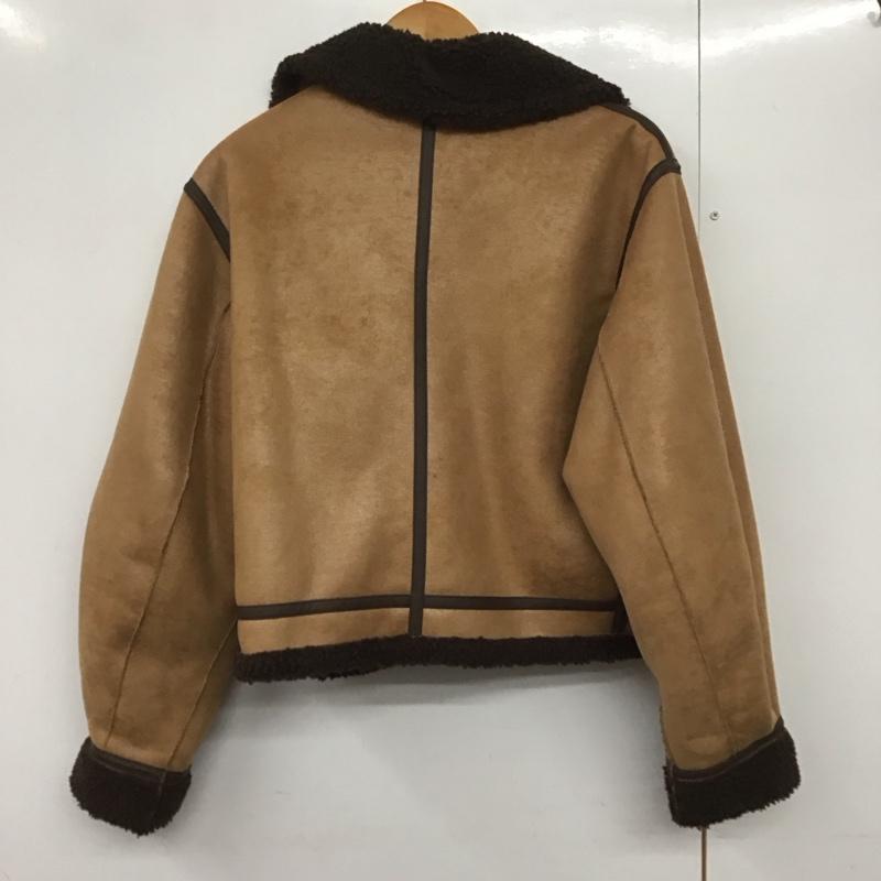 スライ SLY ジャケット、上着 ジャンパー、ブルゾン 030CAY30-5420 TUCK SLEEVE CROP B-3 JK 2 無地 茶 / ブラウン /  レディース USED 古着 中古 10140506